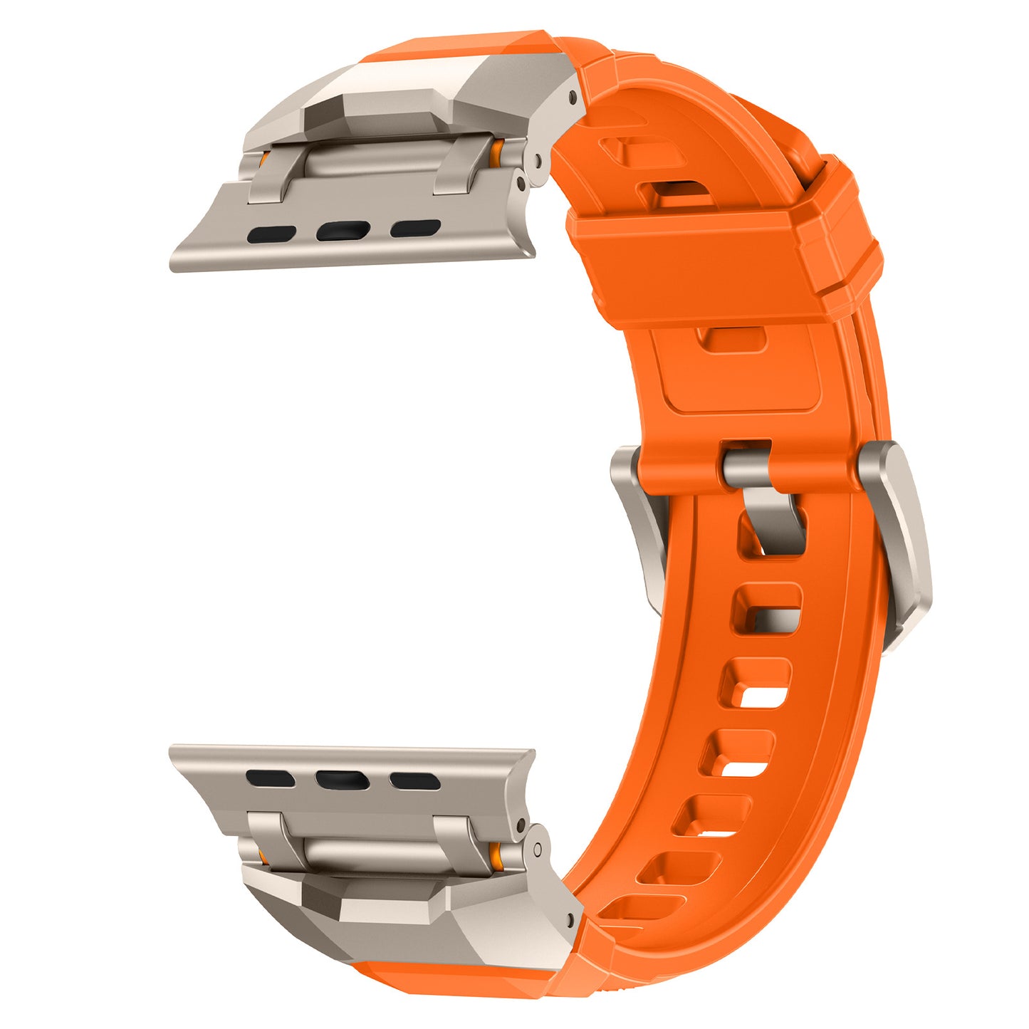 Silicone strap with stainless steel head and Ultra metal end pieces strap