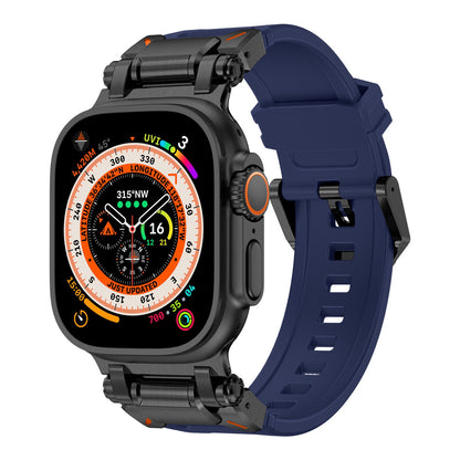 New Titanium Metal Head Silicone Band For Apple Watch