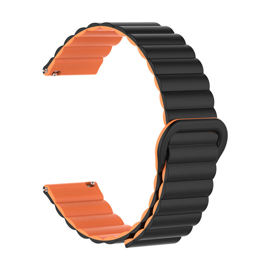 Silicone magnetic snap - ring buckle watch strap