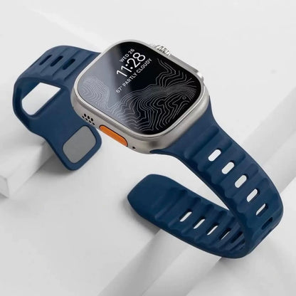 Silicone reverse - buckle watch band