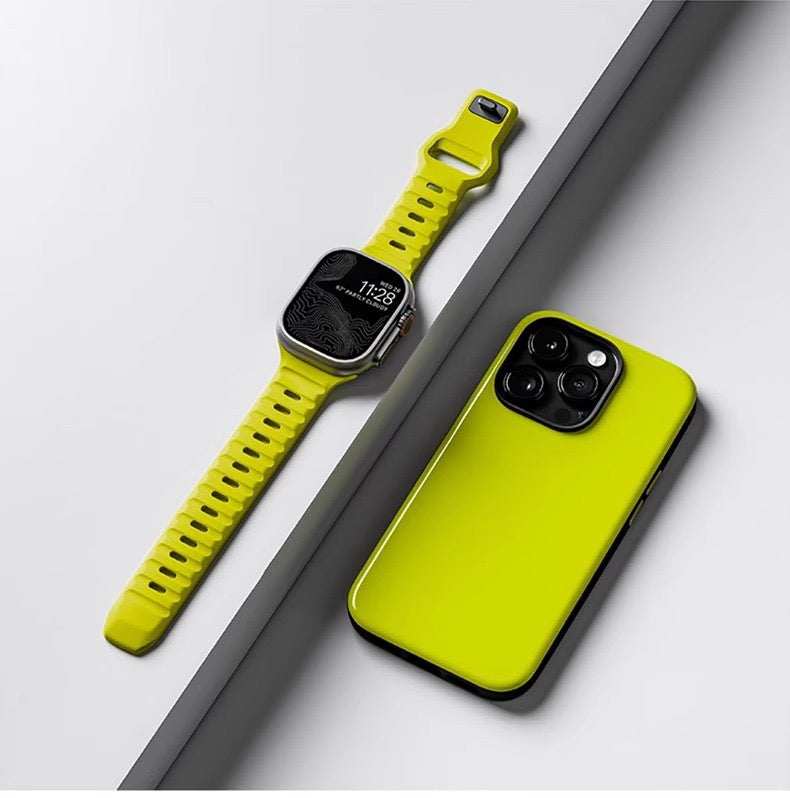 Silicone reverse - buckle watch band