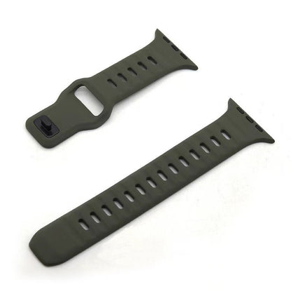 Silicone reverse - buckle watch band